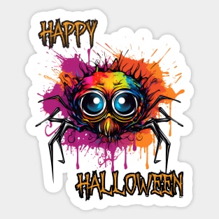 Spooky Spider Happy Halloween Sticker
